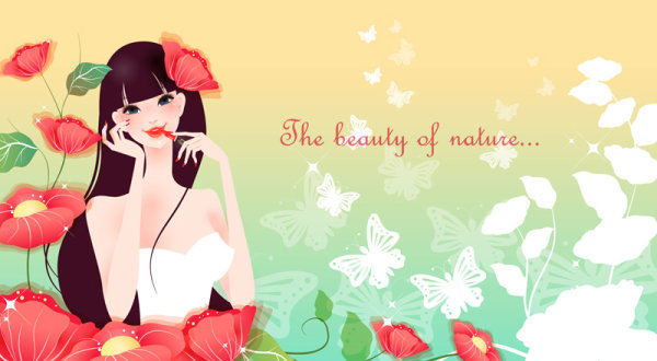 Cartoon beautiful background vector