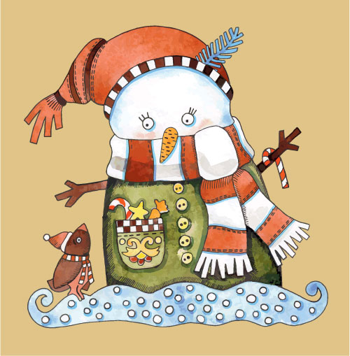 Christmas cartoon illustrator 02 - vector material