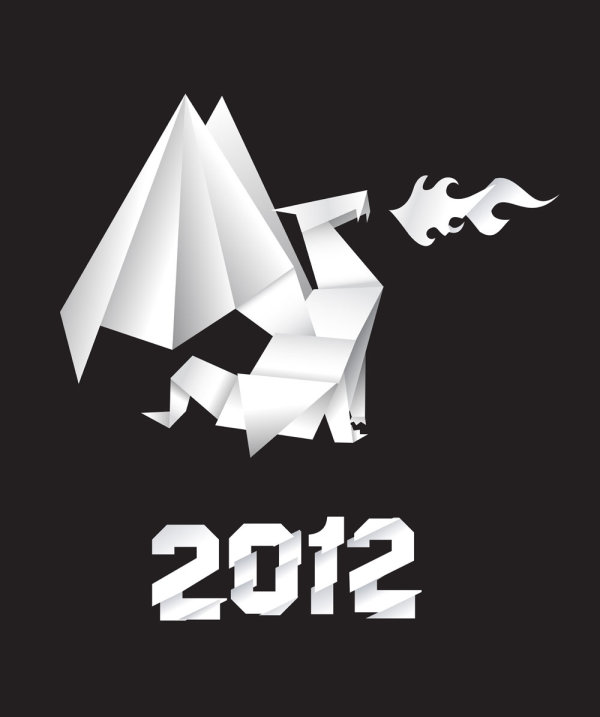 Origami Dragon 03 - vector material