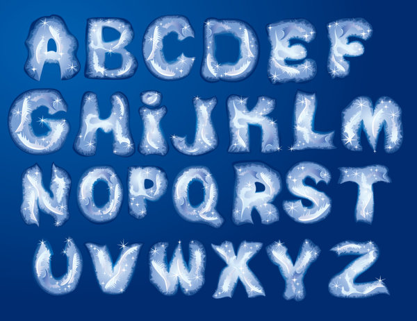 Christmas English font 05 - vector material
