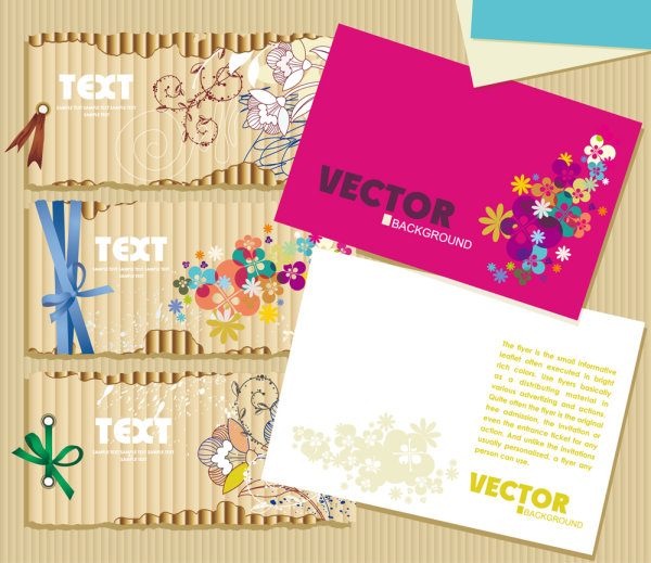 Beautiful cards material 01 - vector material