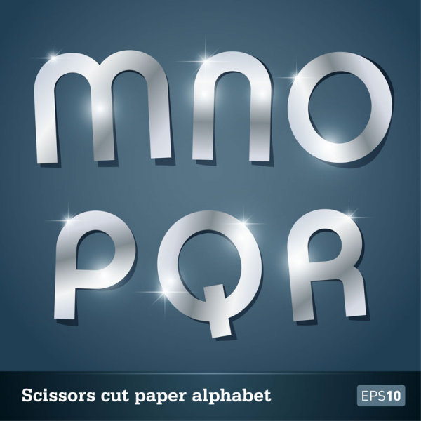 Star Paper-cut letters 04 - Vector material