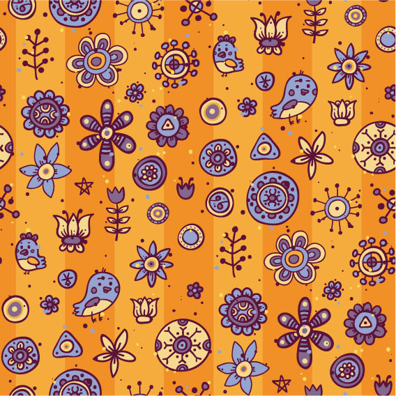 Cartoon pattern background 04 - vector material