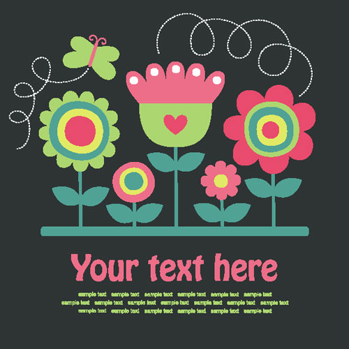 Children's drawings Vector material -01