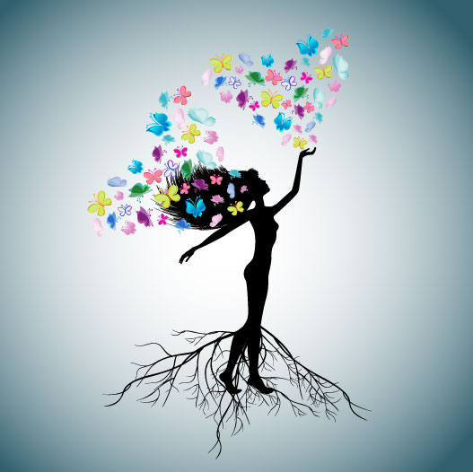 Stitching tree illustrator 01 - vector material