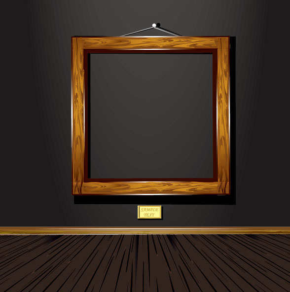 Vintage wood frame 04 - vector material