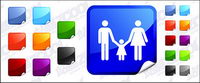 Web2.0 rounded square icon vector
