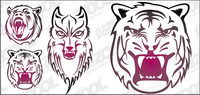 Head of animal totem vector material