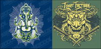 Deification theme t-shirt design vector