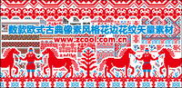 Several European classical style lace pattern pixel pattern