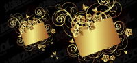 Golden Butterfly pattern vector material