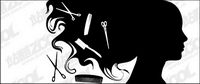 Hair theme vector material