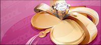 Heart-shaped diamond necklace vector material