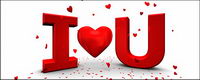 3D I Love YOU three-dimensional character modeling picture