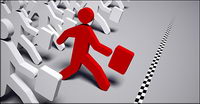 3D picture material to work running the little guy-3