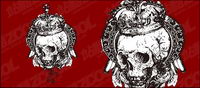 Black and white skull vector material