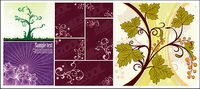 flower patterns of plant material vector