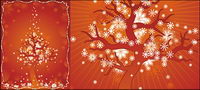 Winter trees and snow vector material