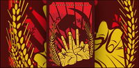Vector illustration of red revolutionary material
