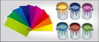Vector paint and color cardboard material
