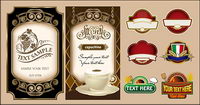 Number of vector graphic design label material