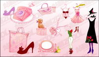 Female pink icon vector material-1