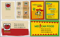 VI restaurant simple template vector material