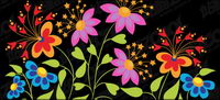 Lovely butterfly shaped flowers vector material