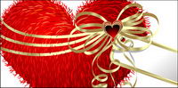 Vector heart plush material