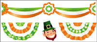 Holiday ribbon layout vector material