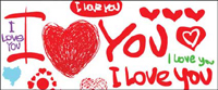 Valentine Day fonts Vector material hand-painted English