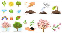Plant trees vector material