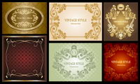 Beautiful European lace pattern vector material