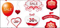 Red theme vector material goods