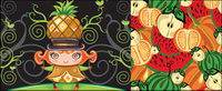 Cute colorful fruit Vector