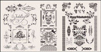 Wedding lace pattern vector material