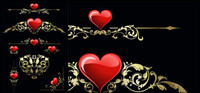 Heart and pattern Vector