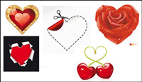 Romantic Red element vector material
