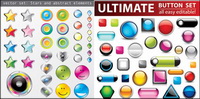 All kinds of crystal texture of three-dimensional icon