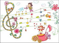 Lovely hand-painted wind vector 2