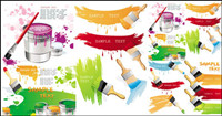 Paint brush and color - Vector