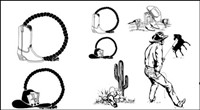 Wrangler black and white vector material