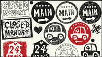 Hand-painted pattern vector material -3