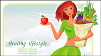 Girls illustrator 01 - vector
