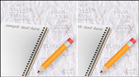 Realistic learning stationery 05 - vector