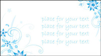 Simple blue hand-painted flowers and patterns of text background vector -4