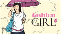 Cartoon fashion beauty 05 - vector