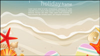 Shells and starfish material 04 - vector