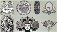Delicate pattern corners 03 - vector