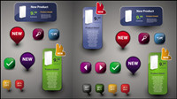 Beautiful icon button 01 - vector